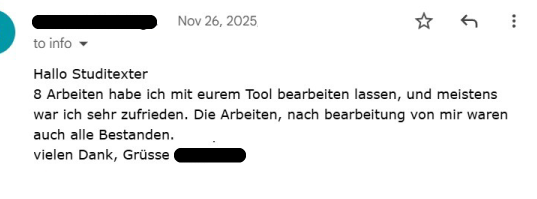 Exzellente Bewertung