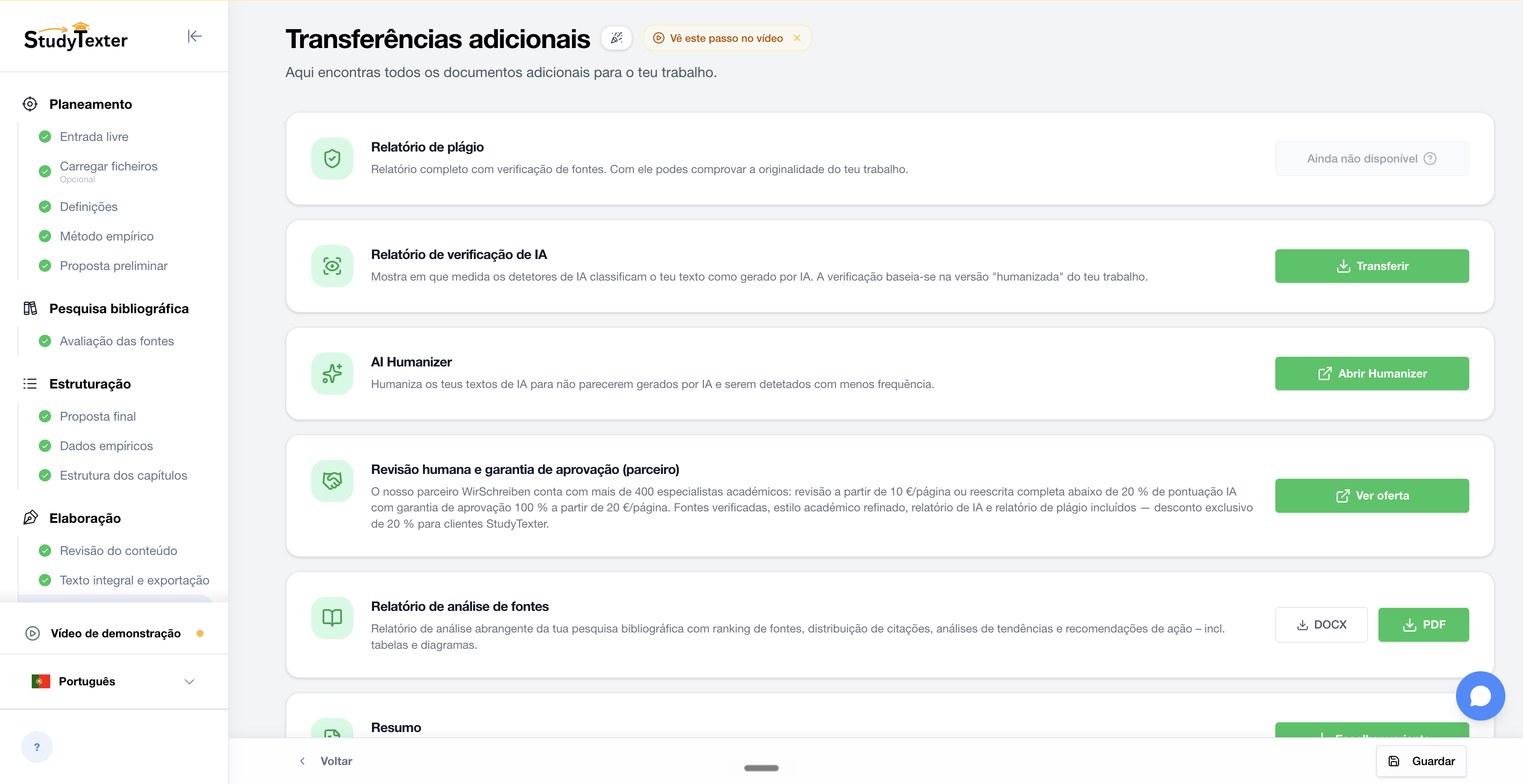 StudyTexter — downloads extras para artigo cientifico pronto